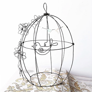 Gabbietta con uccellino in filo di ferro - Bird cage Wireartlover